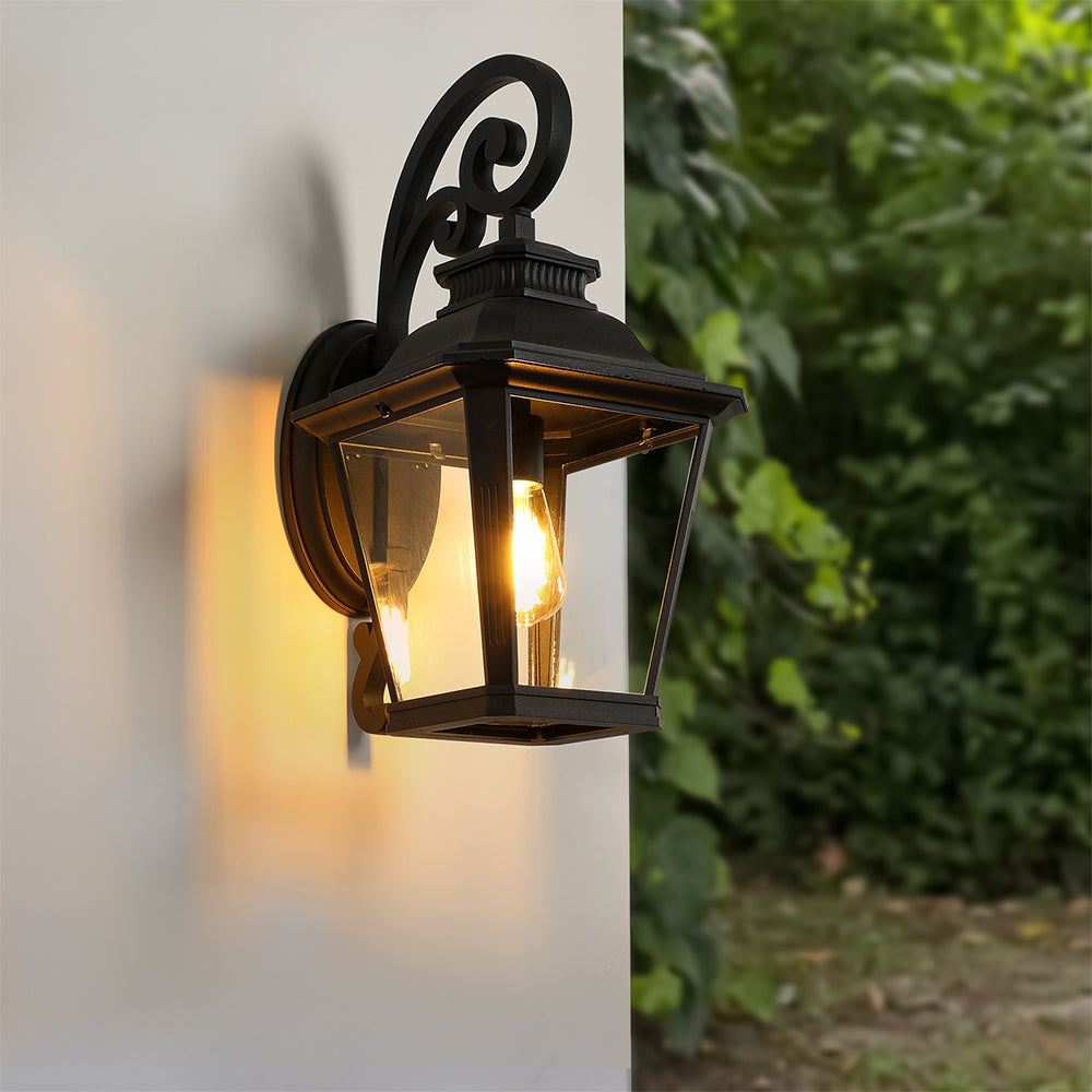 Large Outdoor Wall Sconces with Clear Glass