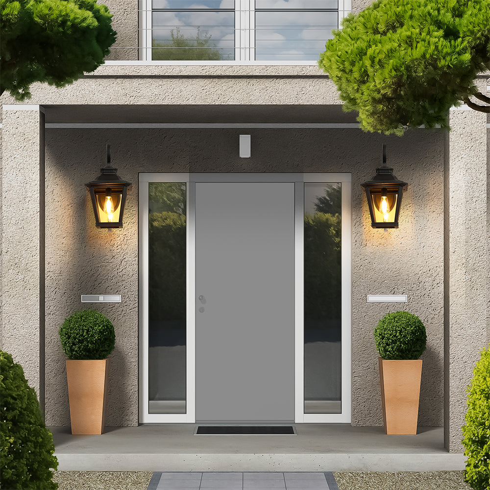 Large Outdoor Wall Sconces with Clear Glass