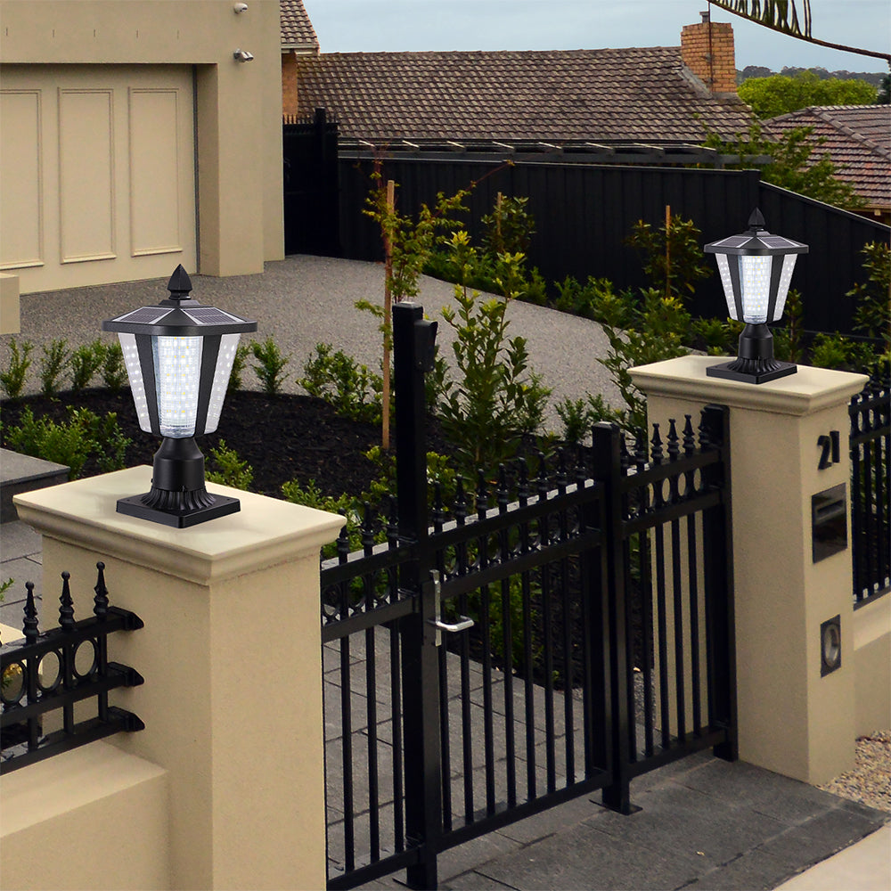Solar Column Headlights With Dimmable LED
