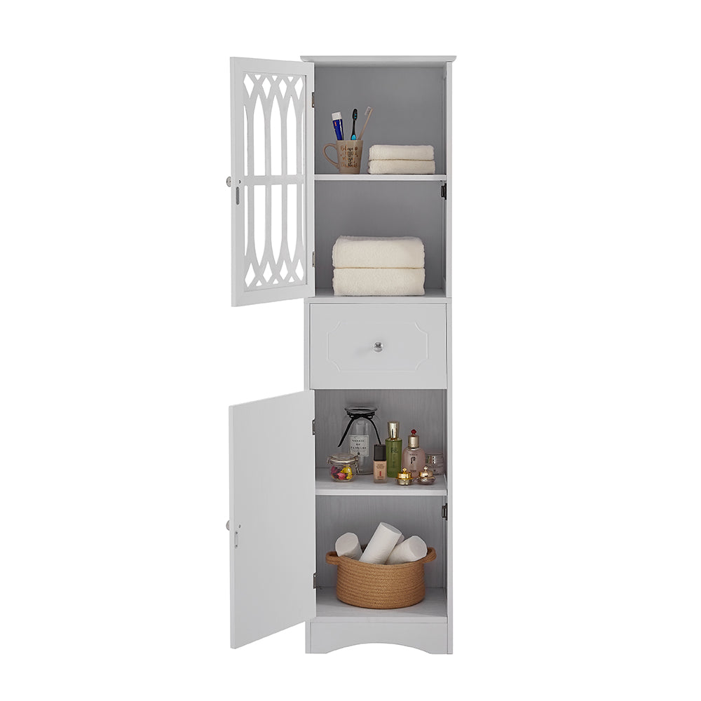Tall Bathroom Cabinet - White