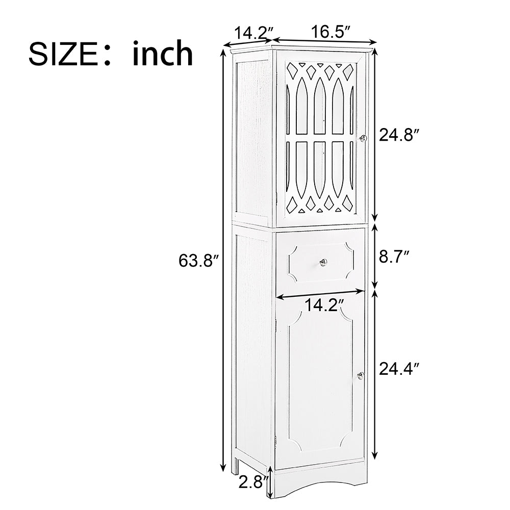 Tall Bathroom Cabinet - White