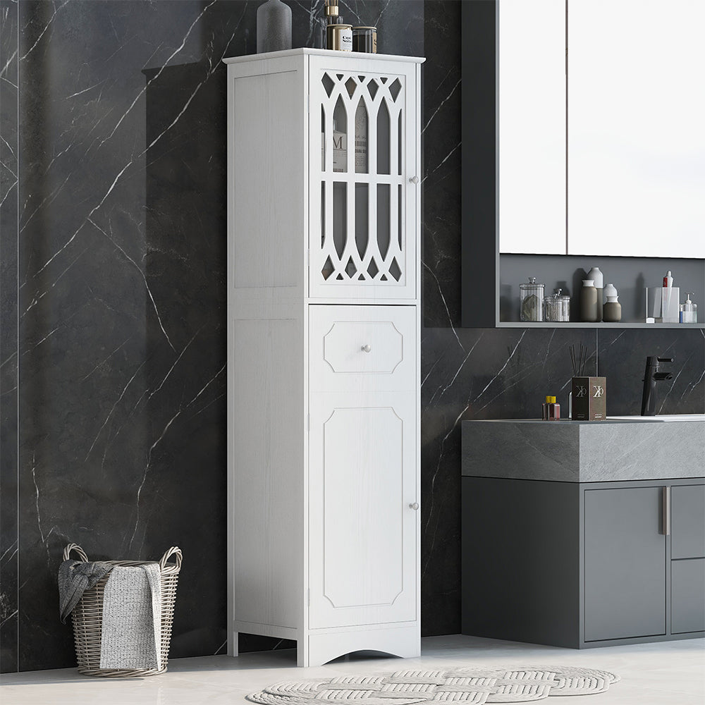 Tall Bathroom Cabinet - White