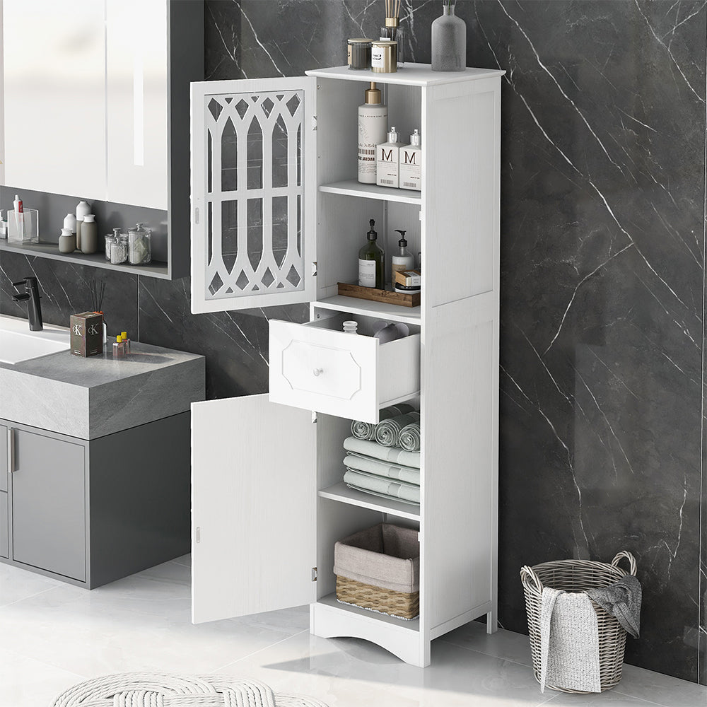 Tall Bathroom Cabinet - White