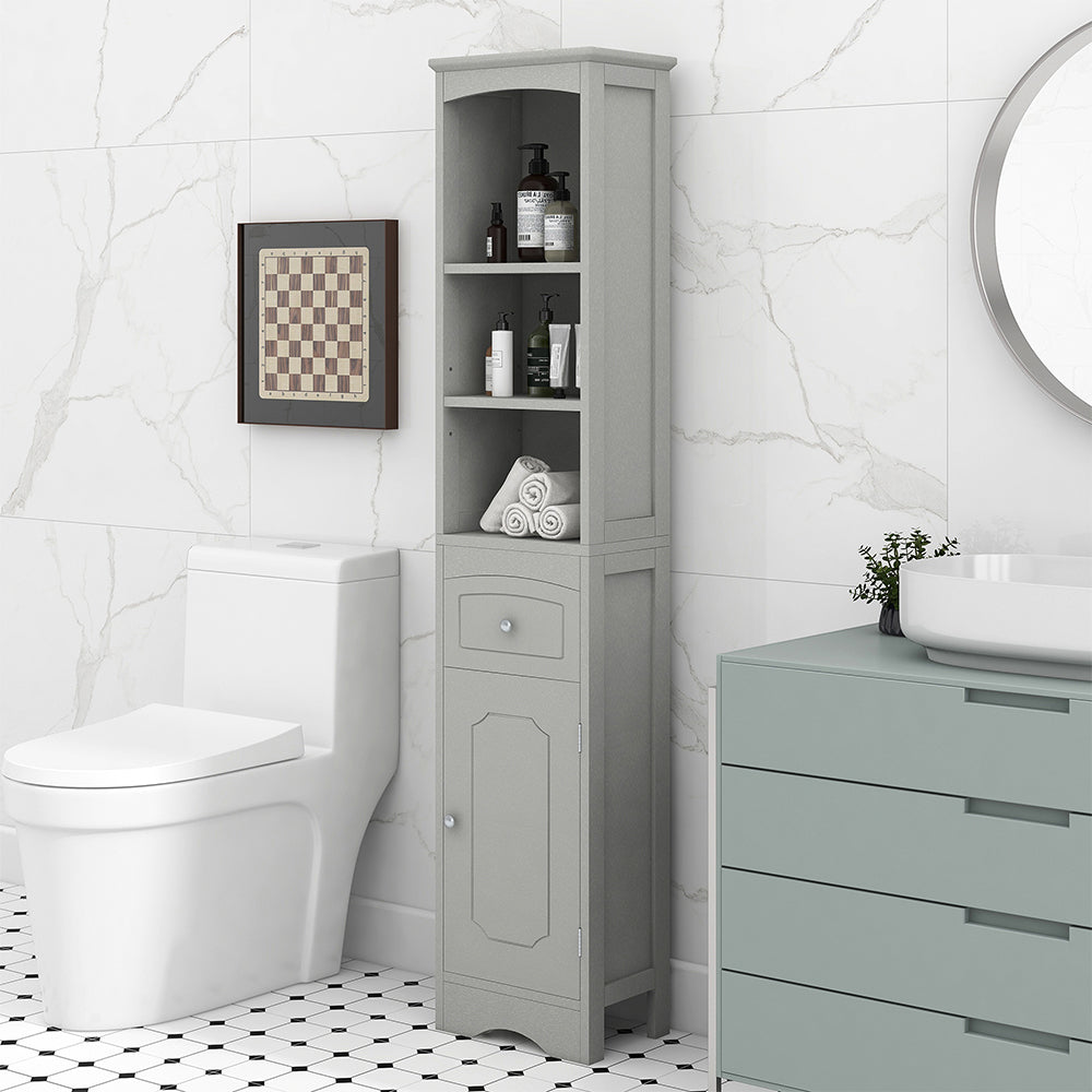 Tall Freestanding Bathroom Cabinet - Grey