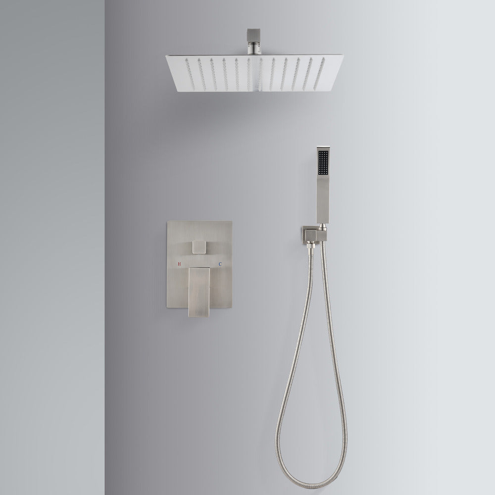 12" Wall-Mounted Rain Shower Head System