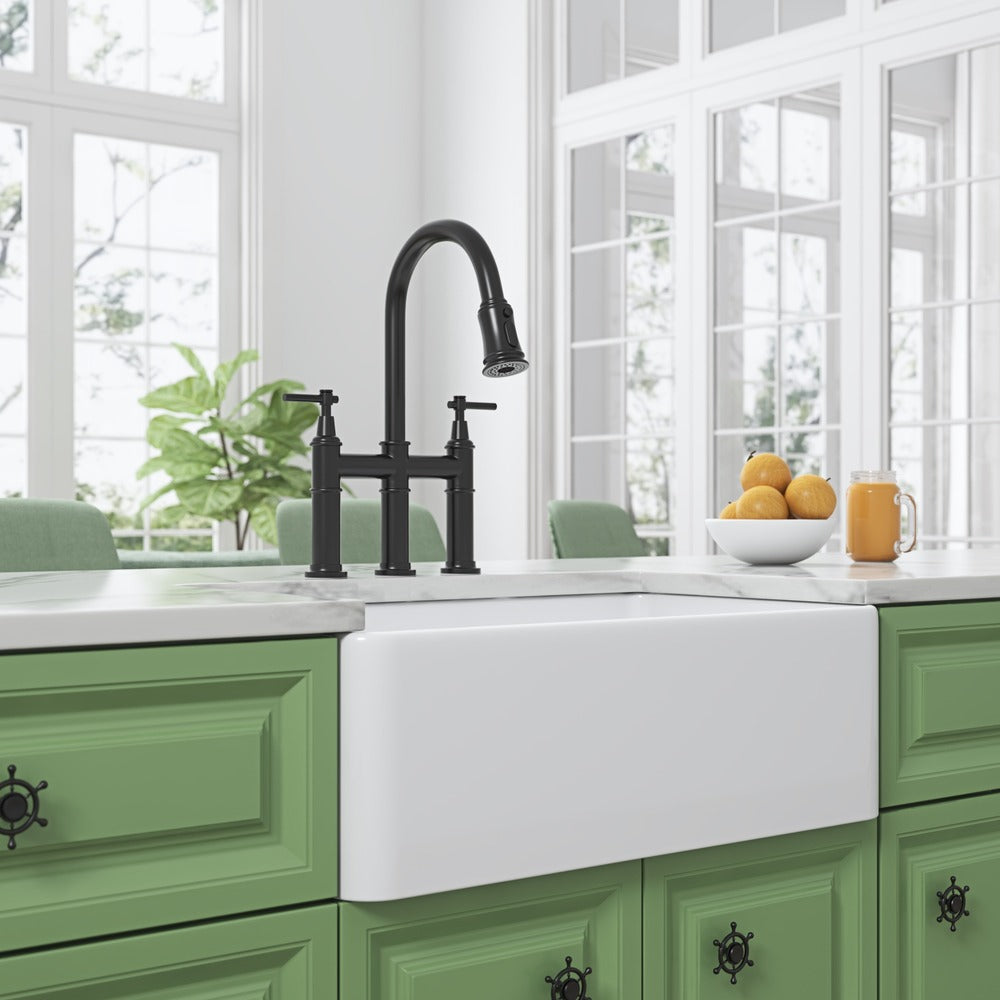 White Farmhouse Kitchen Sink Deep Single Apron Undermount Sink