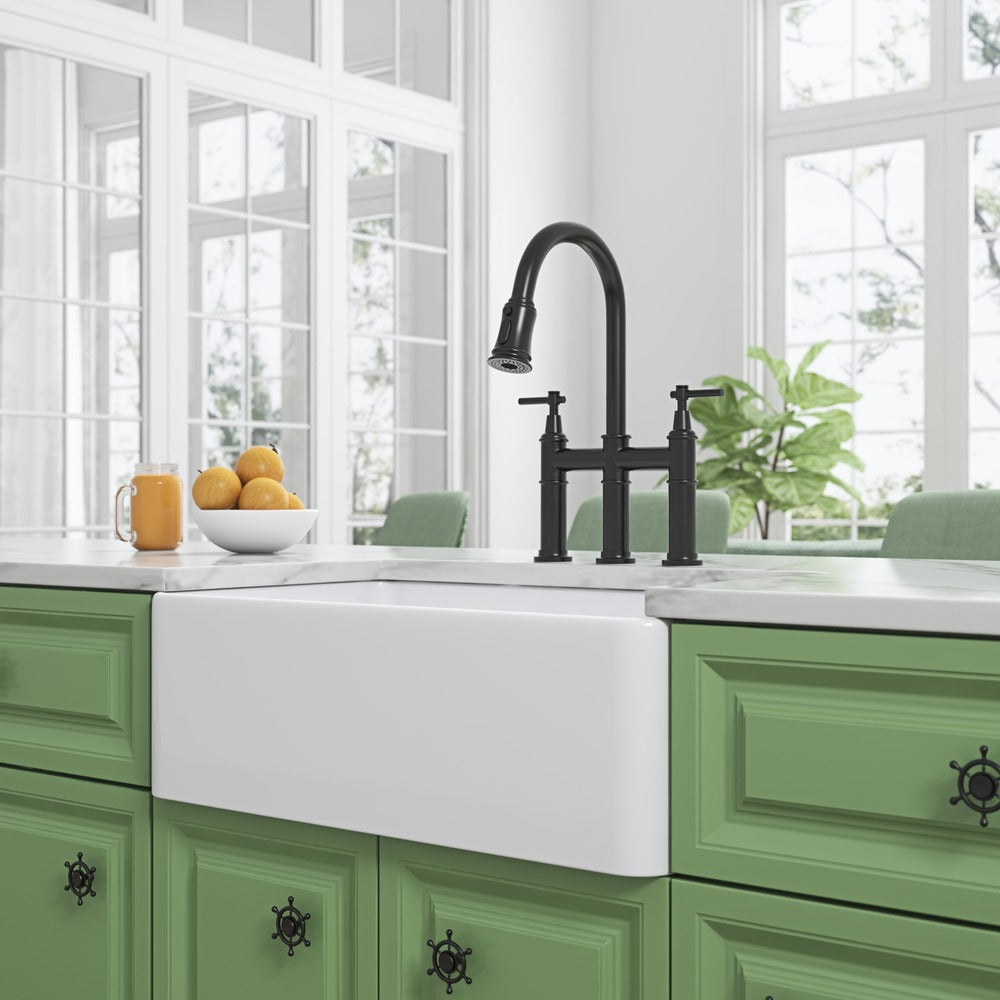 White Farmhouse Kitchen Sink Deep Single Apron Undermount Sink
