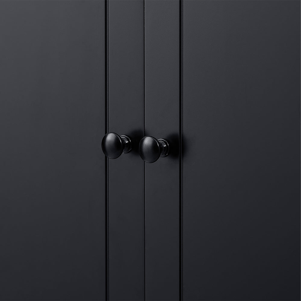 2-Door 4-Drawer Adjustable Cabinet - Black