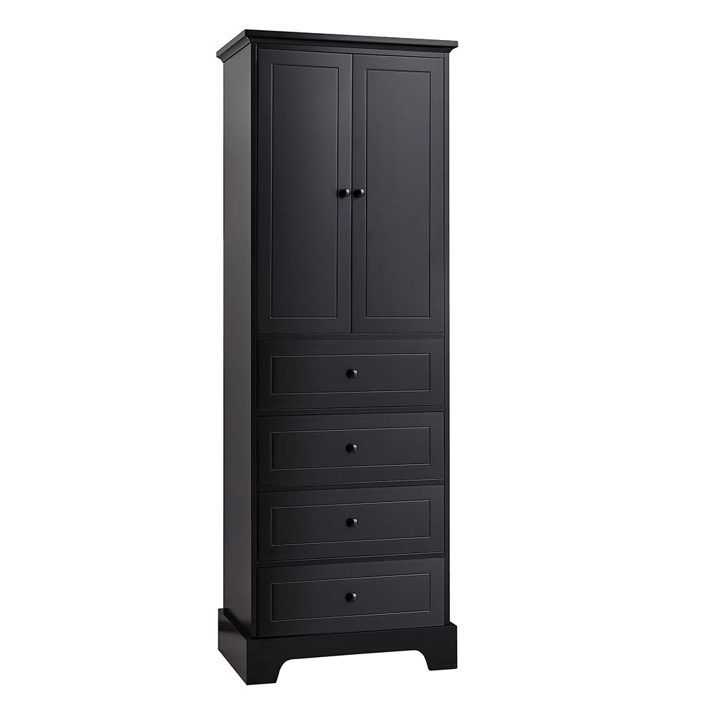 2-Door 4-Drawer Adjustable Cabinet - Black