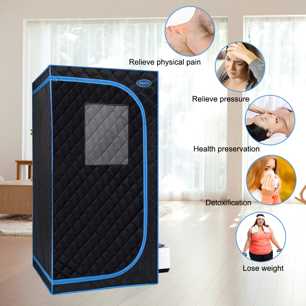 Portable Full Size Steam Sauna Tent - Black
