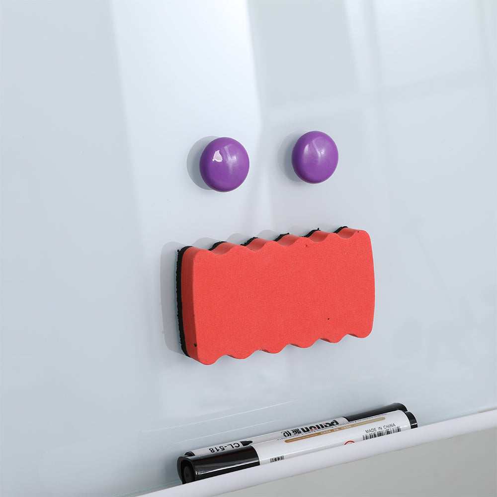 Magnetic Tempered Glass Whiteboard with Removable Stand