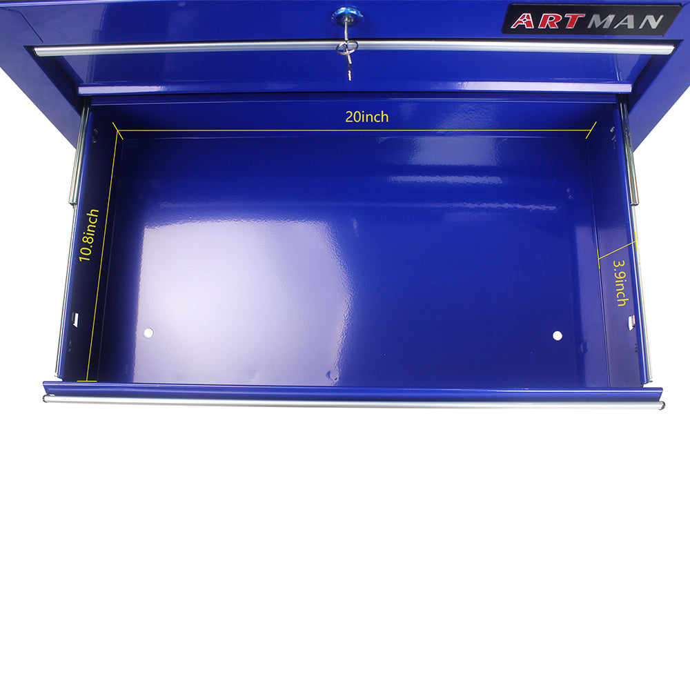 5-Drawer Multi-Functional Tool Cart with Wheels - Blue
