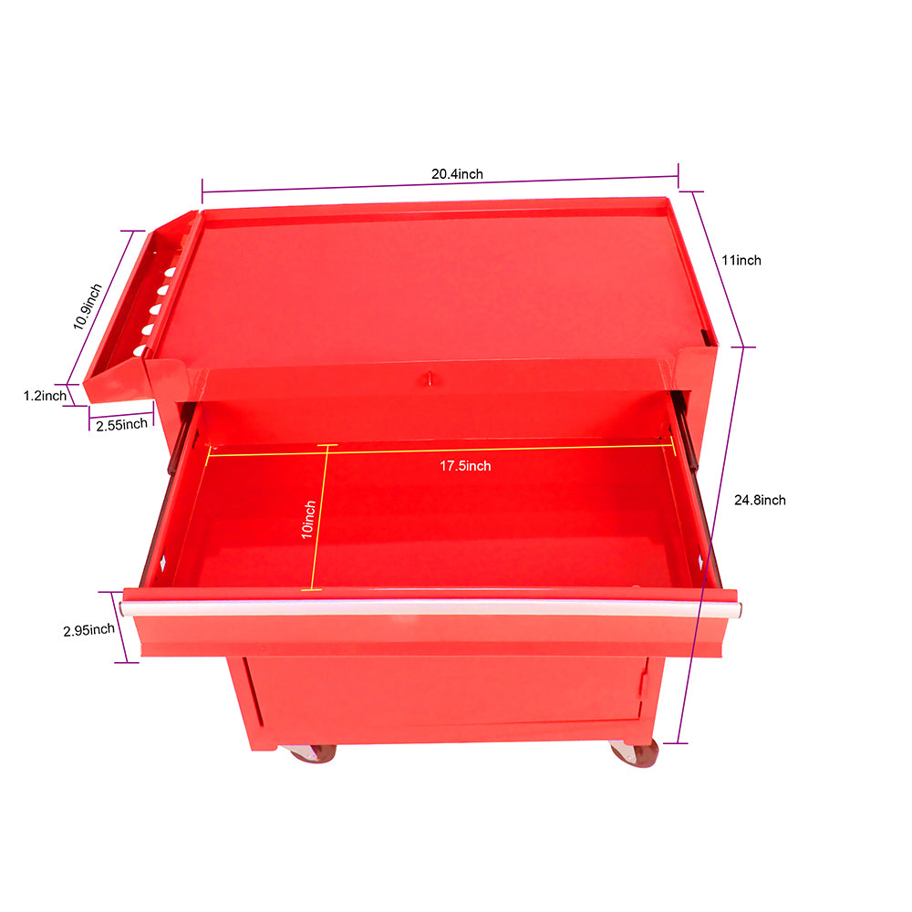 5-Drawer Tool Chest with Detachable Cabinet & Adjustable Shelf - Red