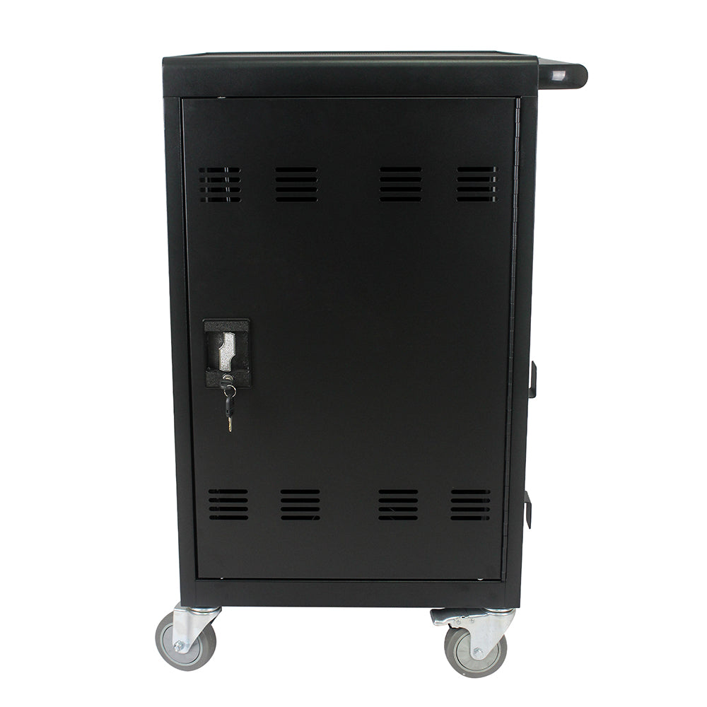 32-Device Mobile Charging Cart & Cabinet - Black