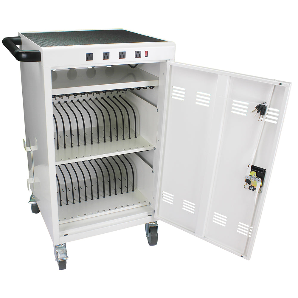 31+4-Device Mobile Charging Cart & Cabinet for Tablets & Laptops