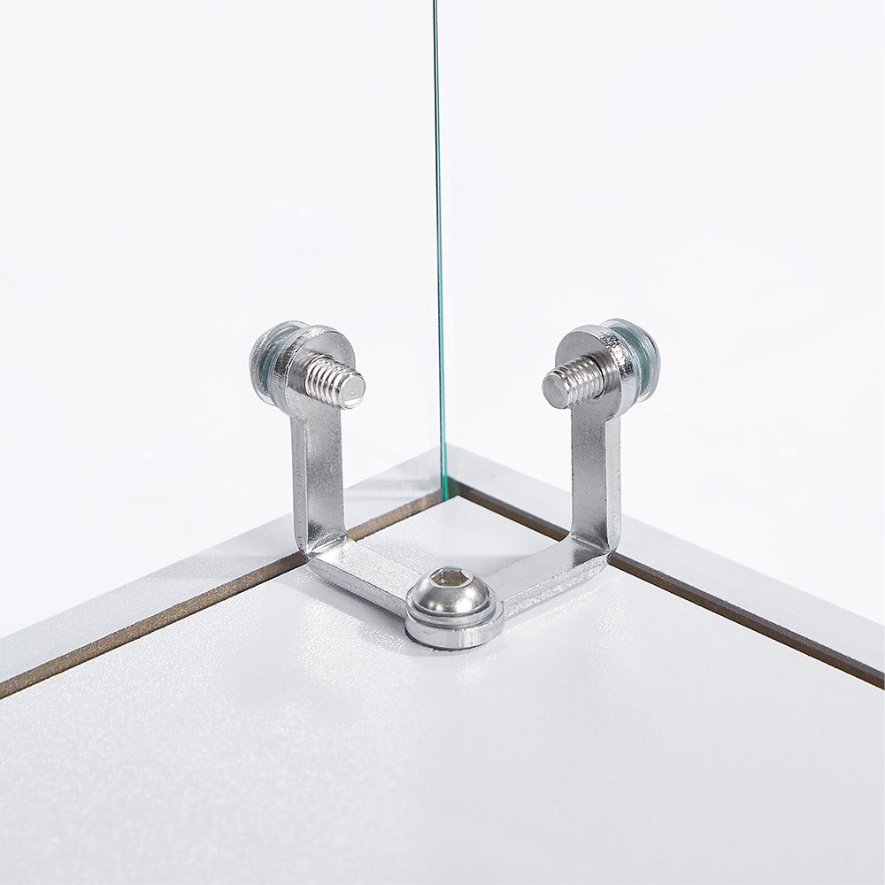 4-Tier Double Door Glass Display Cabinet