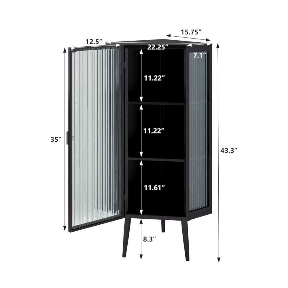 3-Tier Tempered Glass Floor Corner Cabinet for Bathroom, Living Room, and Bedroom