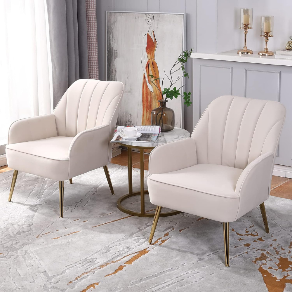 Mid Century Velvet Sherpa Armchair