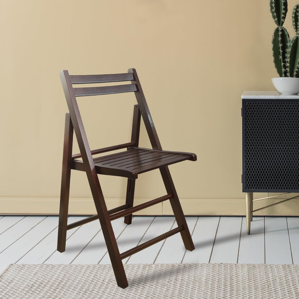 Set of 4 Cherry Wood Folding Chairs