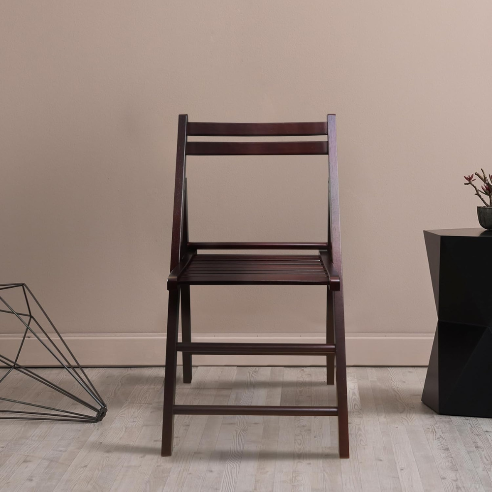 Set of 4 Cherry Wood Folding Chairs