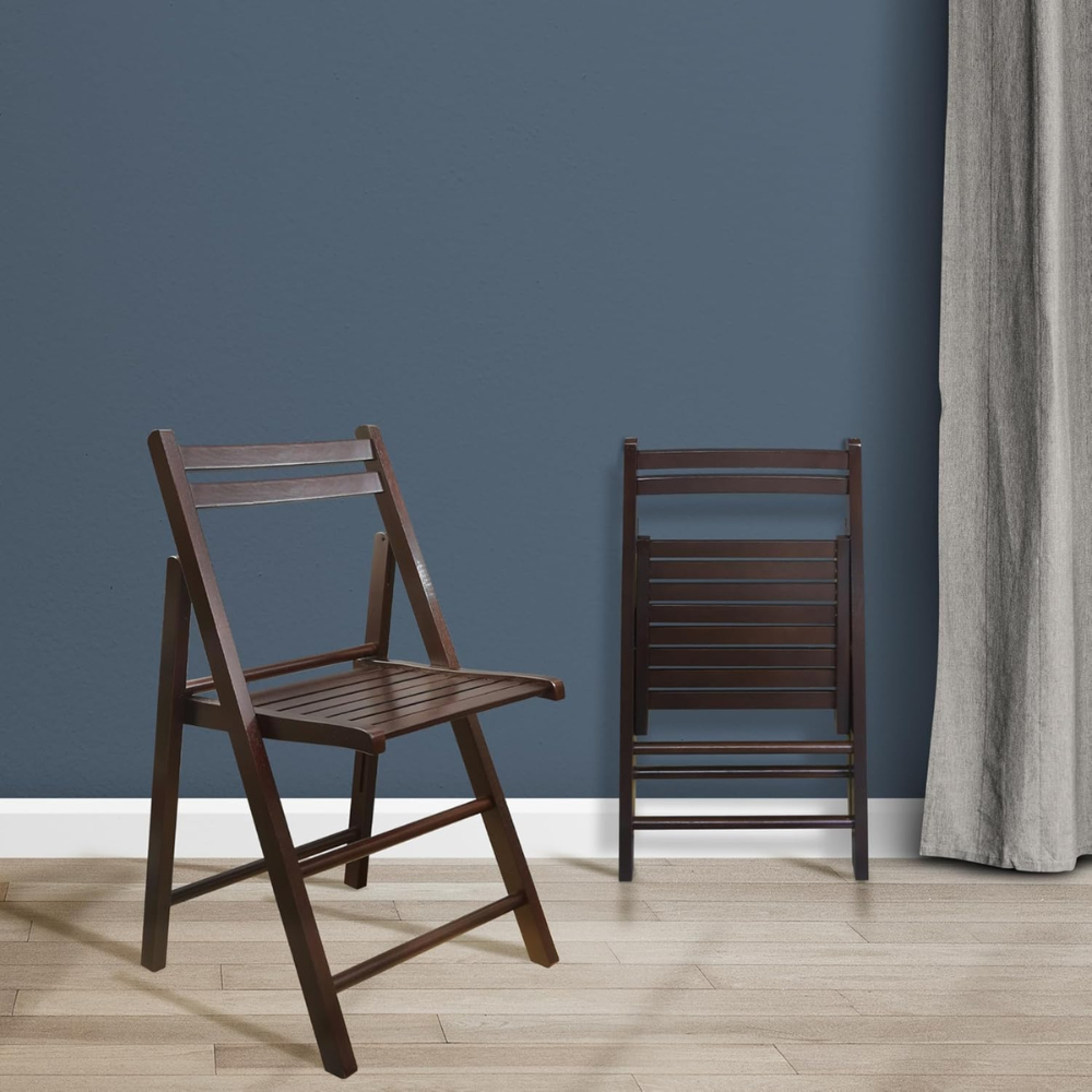 Set of 4 Cherry Wood Folding Chairs