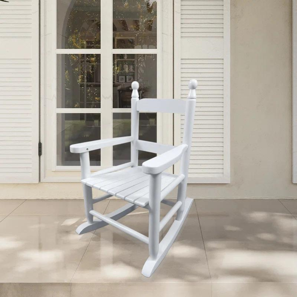 Indoor Outdoor Kids' White Rocking Chair