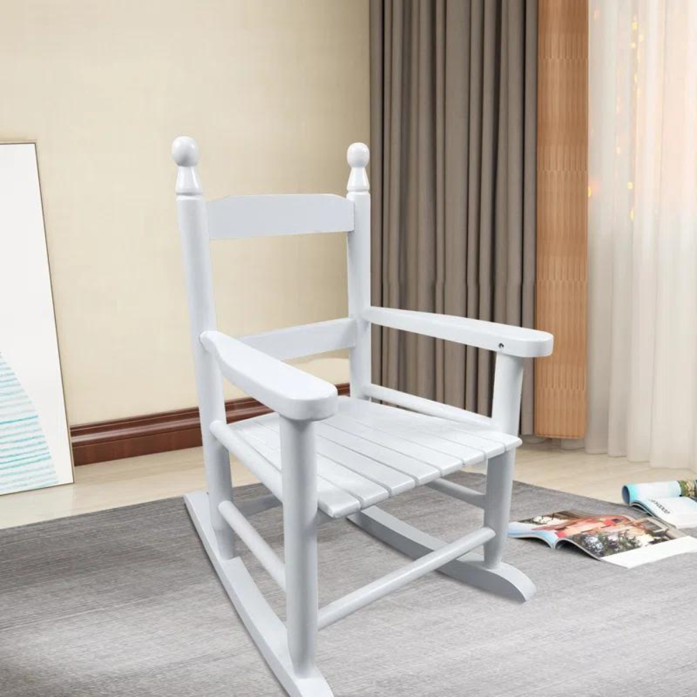 Indoor Outdoor Kids' White Rocking Chair