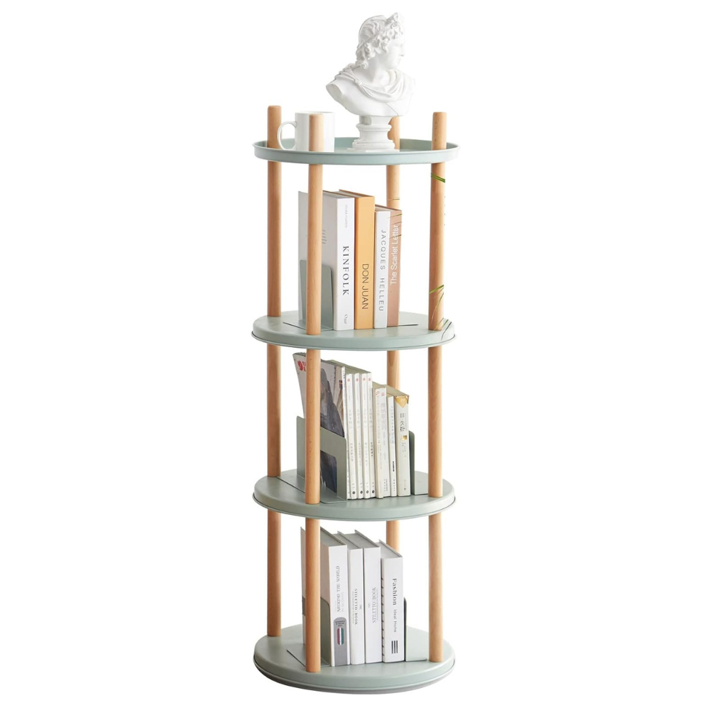 360° Rotating Bookshelf with Large-Capacity Storage