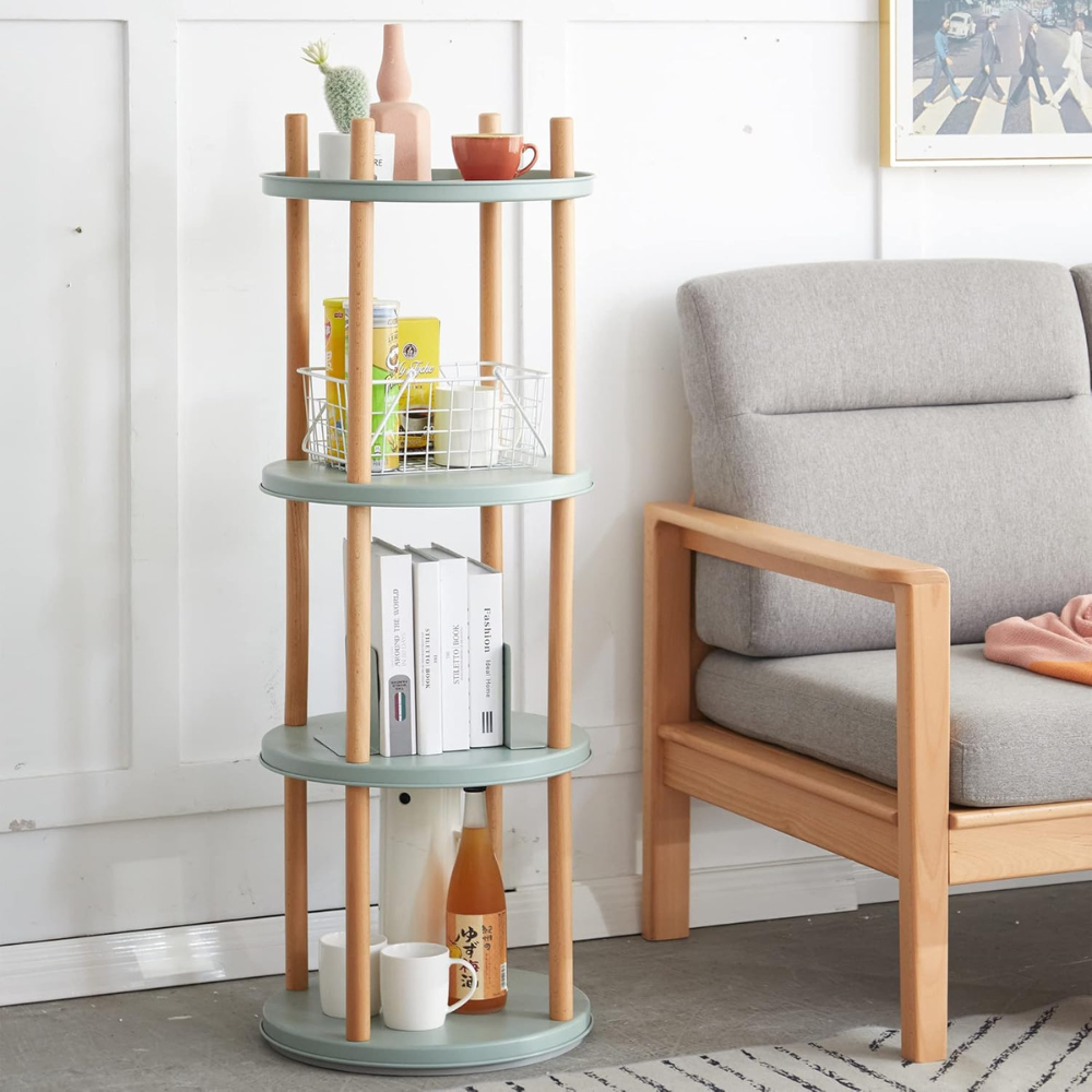 360° Rotating Bookshelf with Large-Capacity Storage