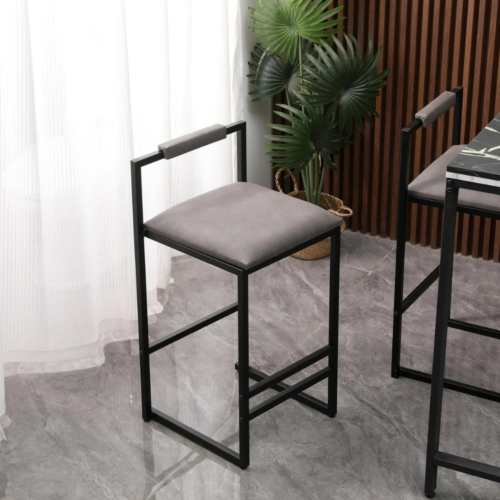 Set of 2 Modern Counter Height Barstools with Armless Design