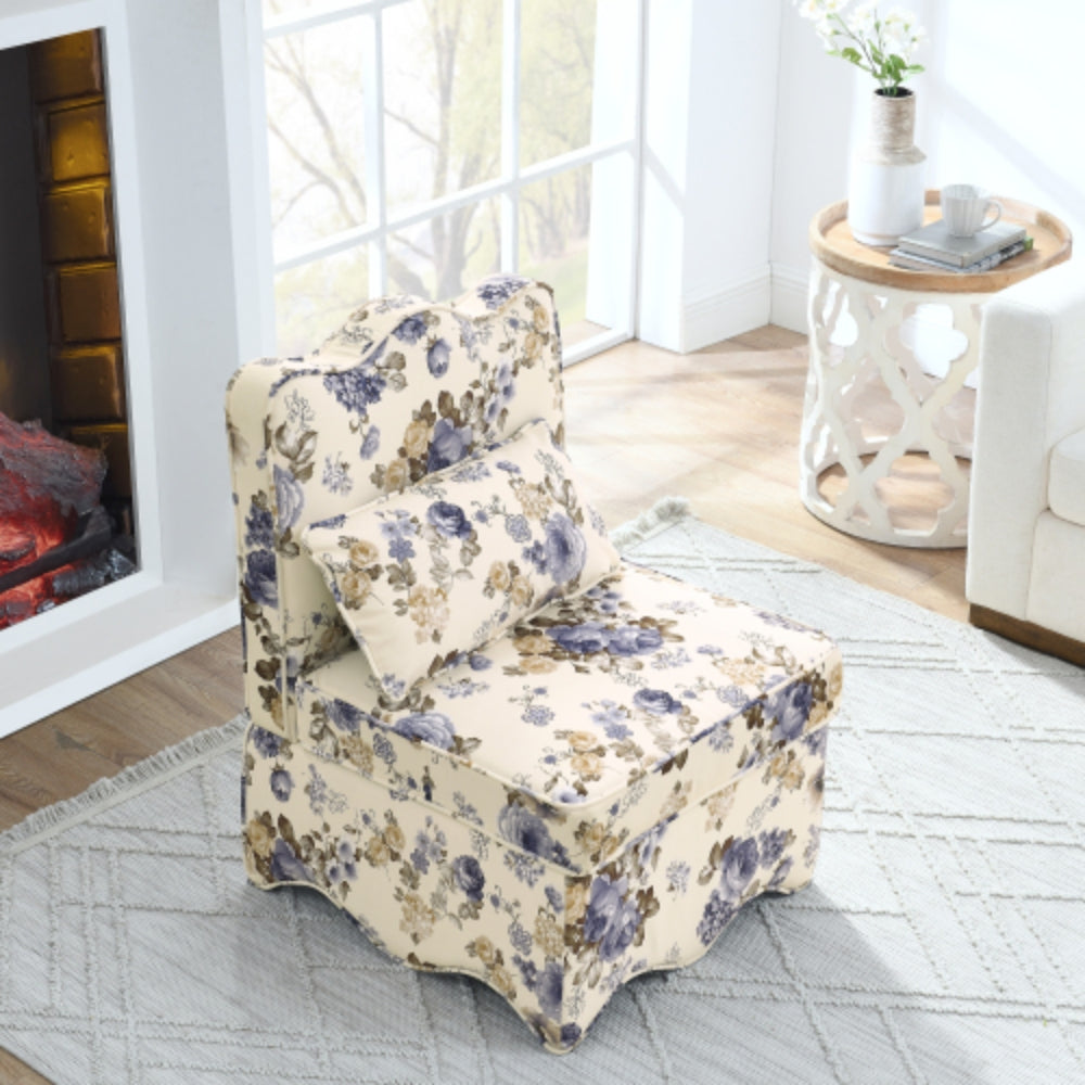 Single Flannel Dining Chair with Soft Cushion and Backrest