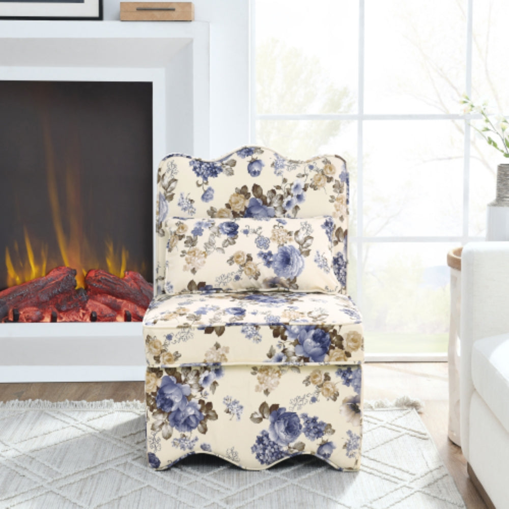 Single Flannel Dining Chair with Soft Cushion and Backrest