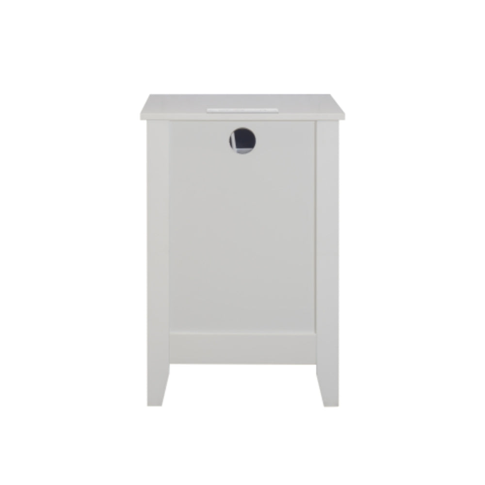 Modern 3 Tier White Drawers Nightstand with Charging Station USB Ports and Power Outlets