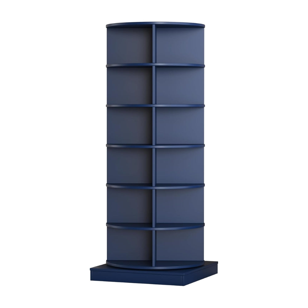 360 Degree Navy Blue Rotating Shoe Cabinet with 6 Layers