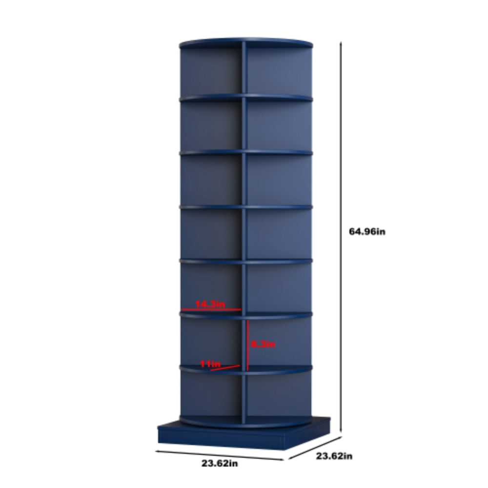 360 Degree Navy Blue Rotating Shoe Cabinet with 6 Layers