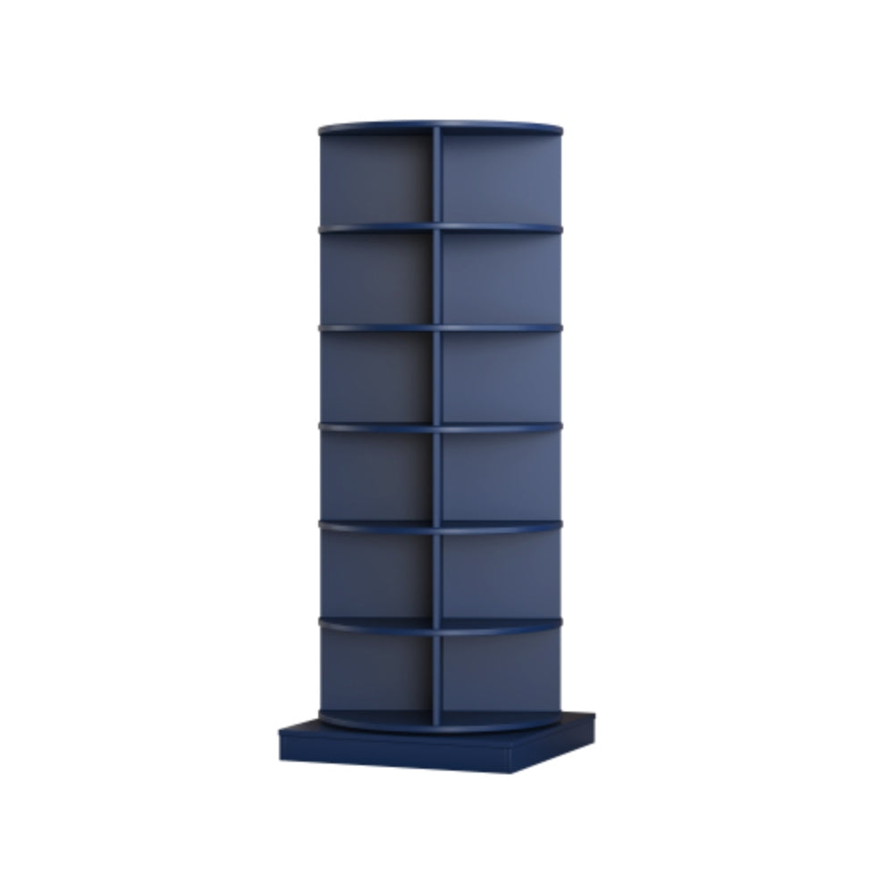 360 Degree Smoke Blue Rotating Shoe Cabinet with 6 Layers