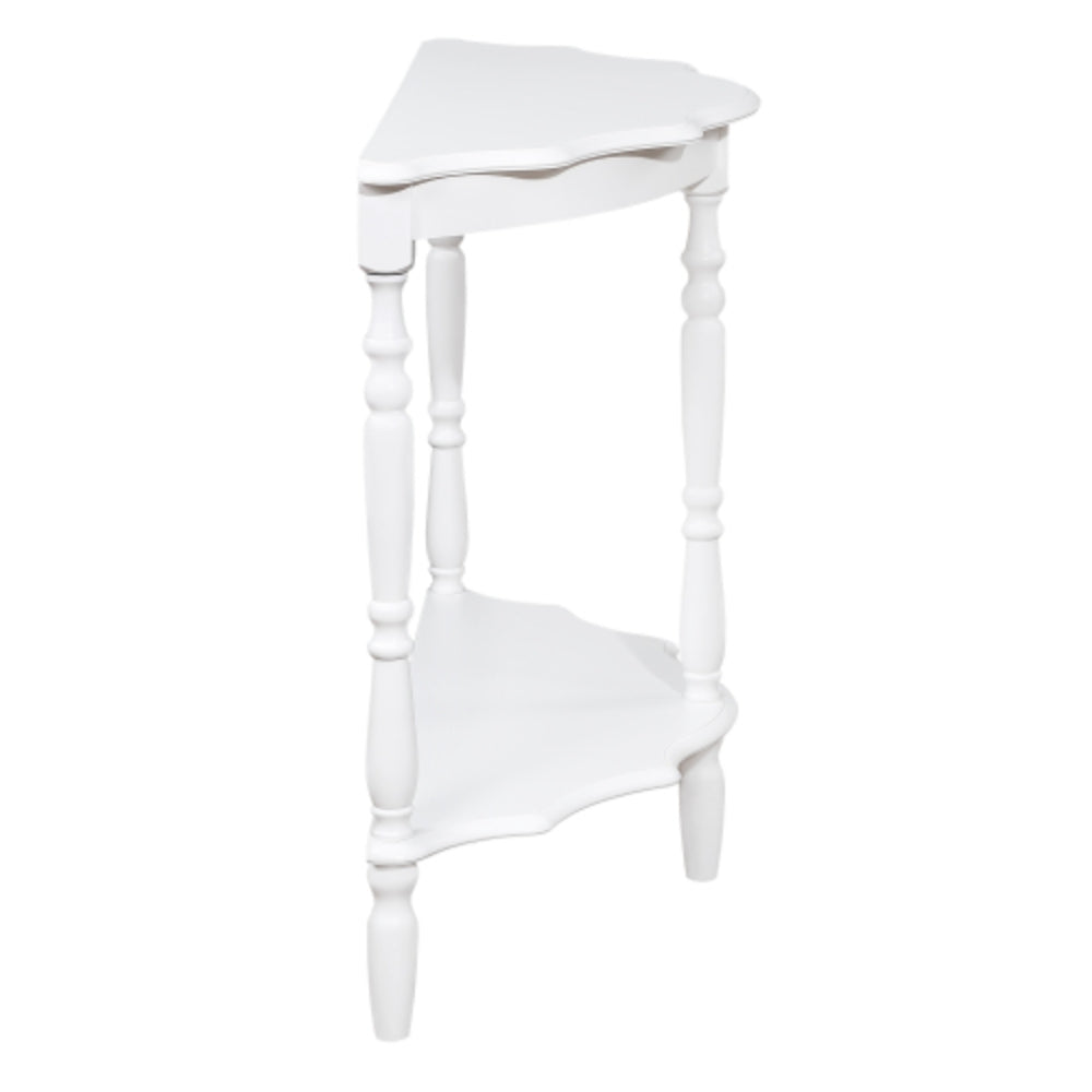 42 Inch Curved Half Moon Console Table with Cloud Design Top in Milk White