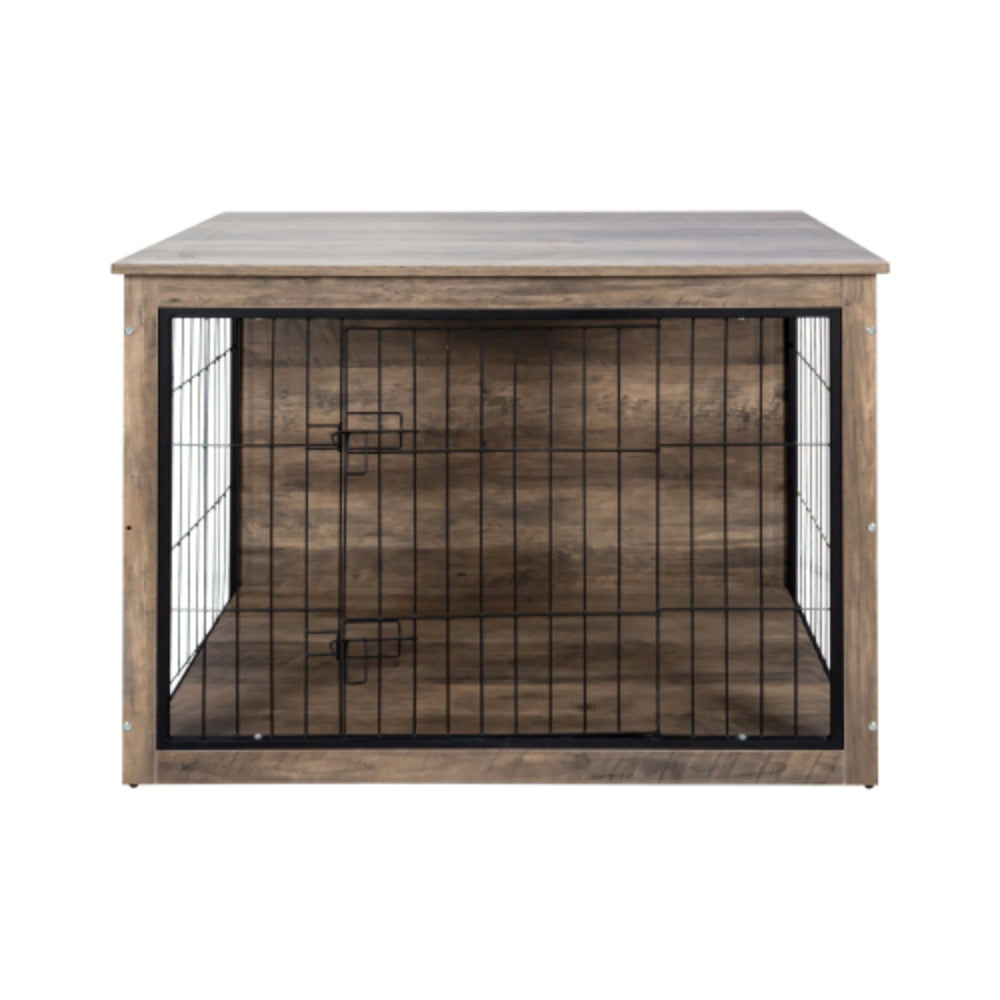 Stylish Wooden Dog Crate Furniture with Double Doors Large