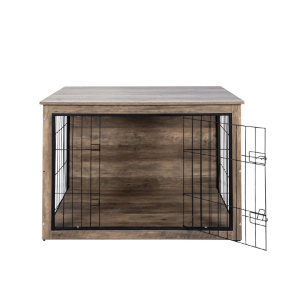 Stylish Wooden Dog Crate Furniture with Double Doors Large