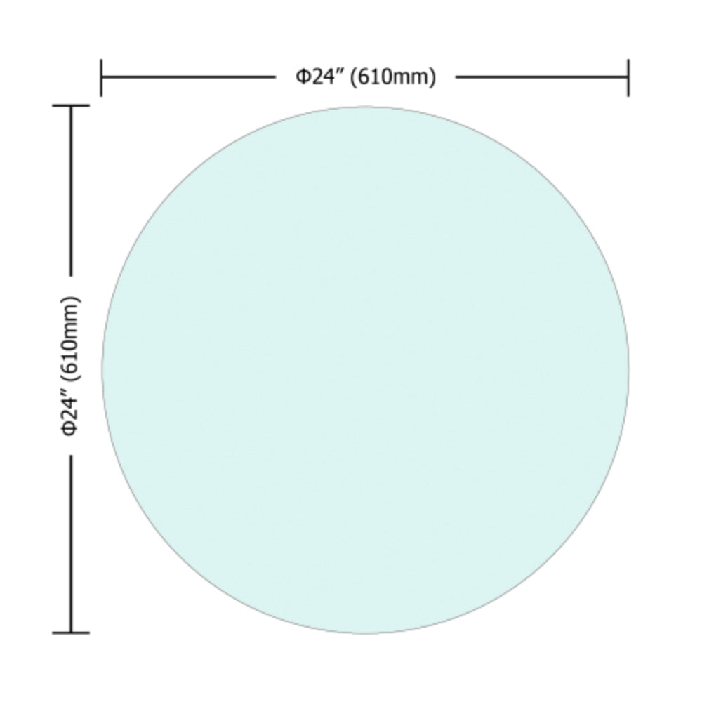 24 Inch Round Tempered Glass Table Top Clear Glass Round Polished Edge