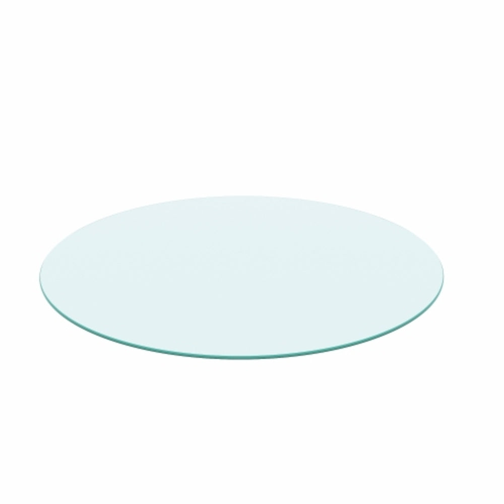 36 Inch Round Tempered Glass Table Top Clear Glass Round Polished Edge