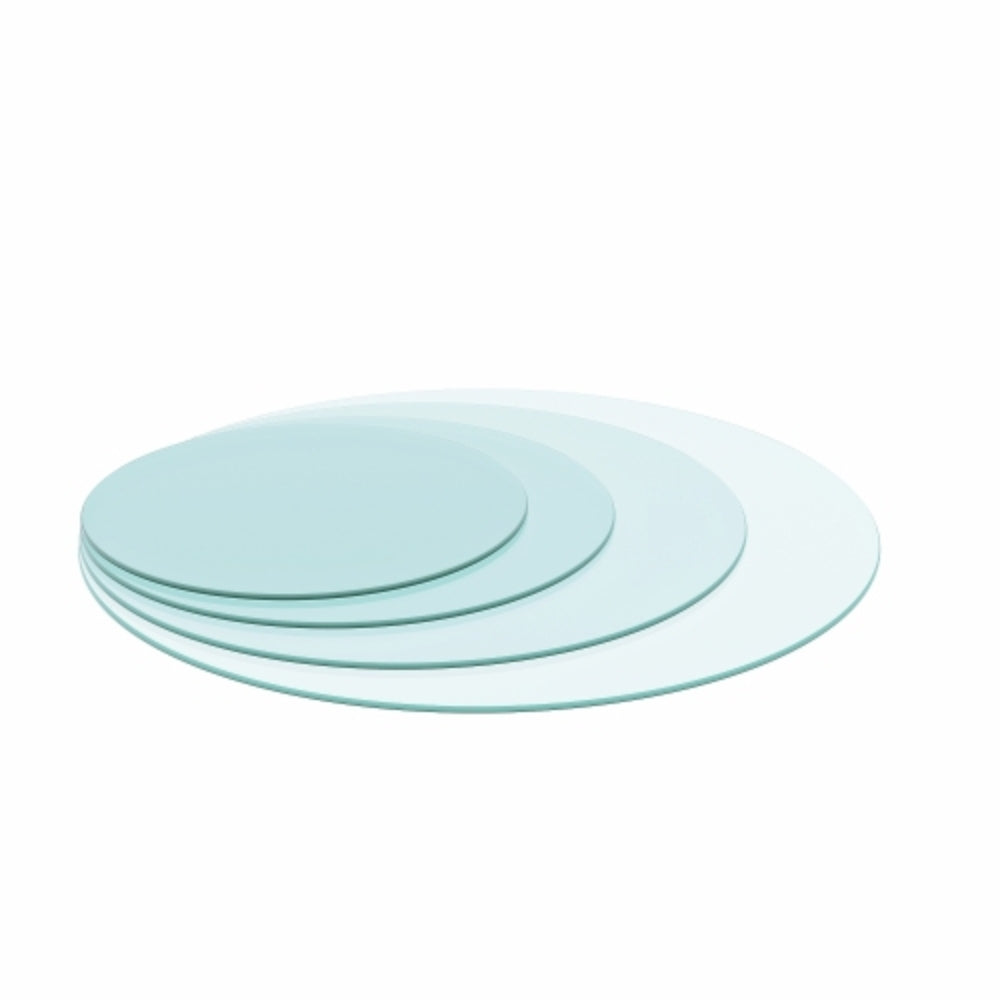 36 Inch Round Tempered Glass Table Top Clear Glass Round Polished Edge