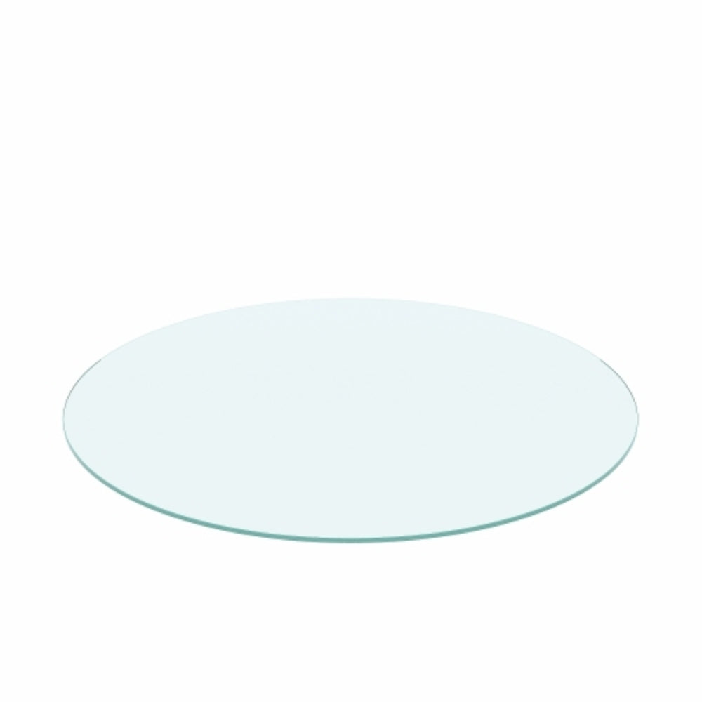 24 Inch Round Tempered Glass Table Top Clear Glass Flat Polished Edge