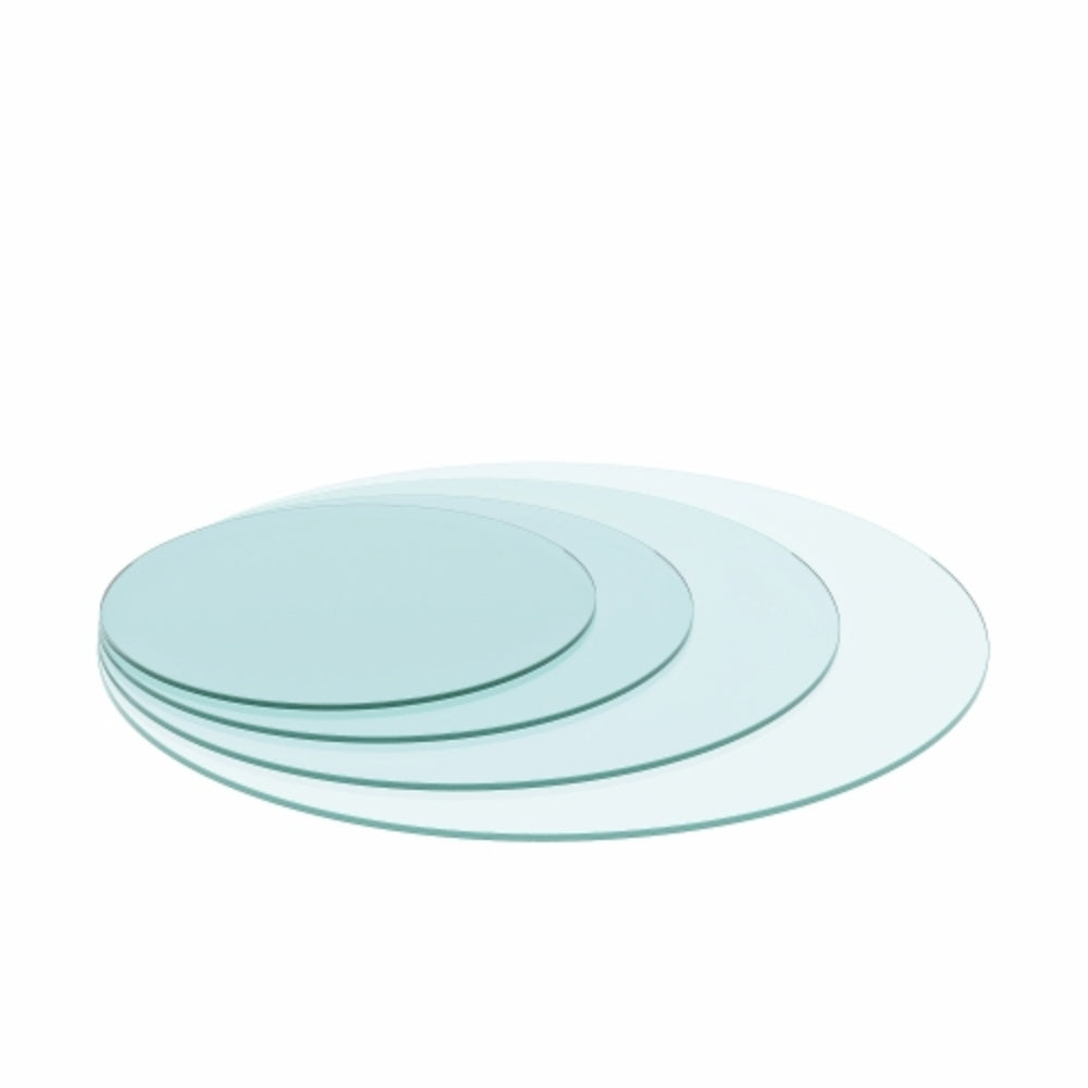 24 Inch Round Tempered Glass Table Top Clear Glass Flat Polished Edge