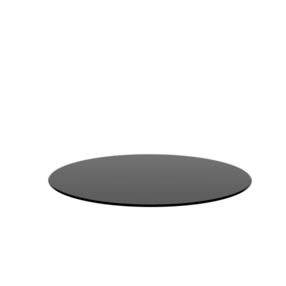 24 Inch Round Tempered Glass Table Top Black Glass Round Polished Edge