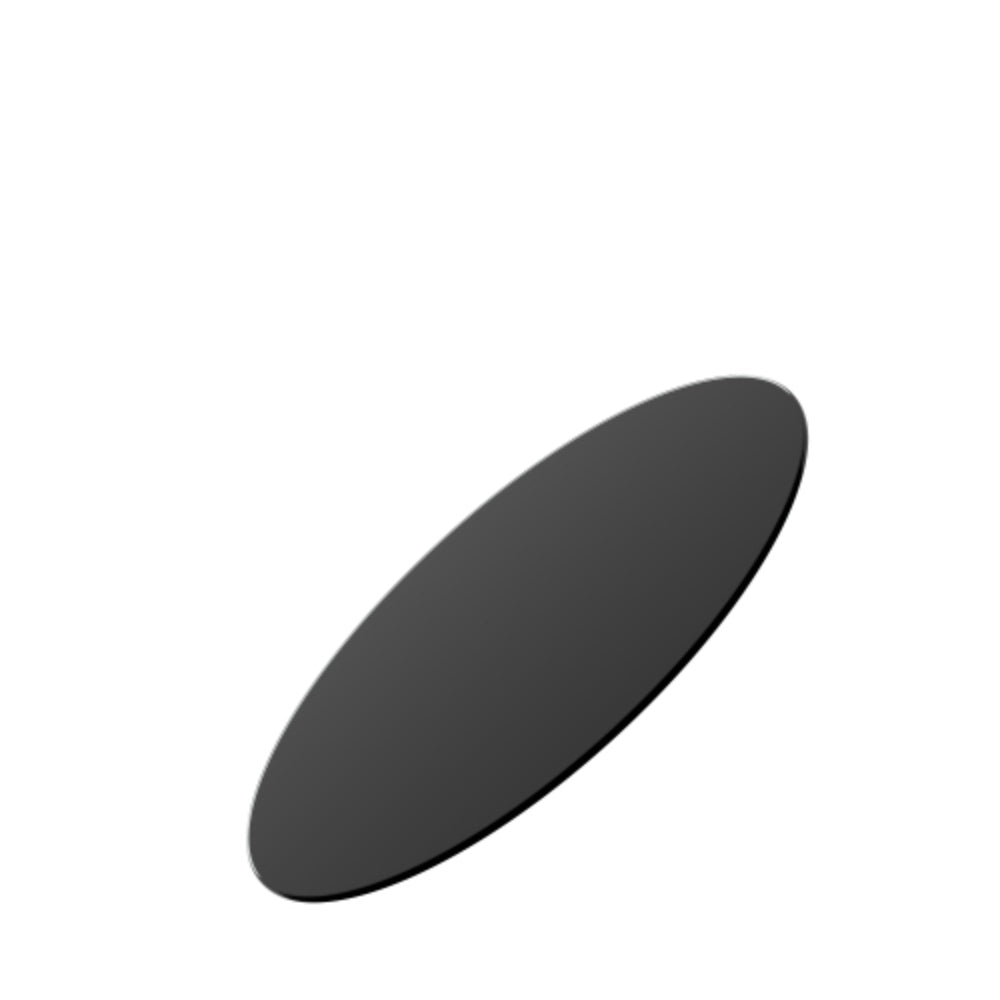 24 Inch Round Tempered Glass Table Top Black Glass Round Polished Edge