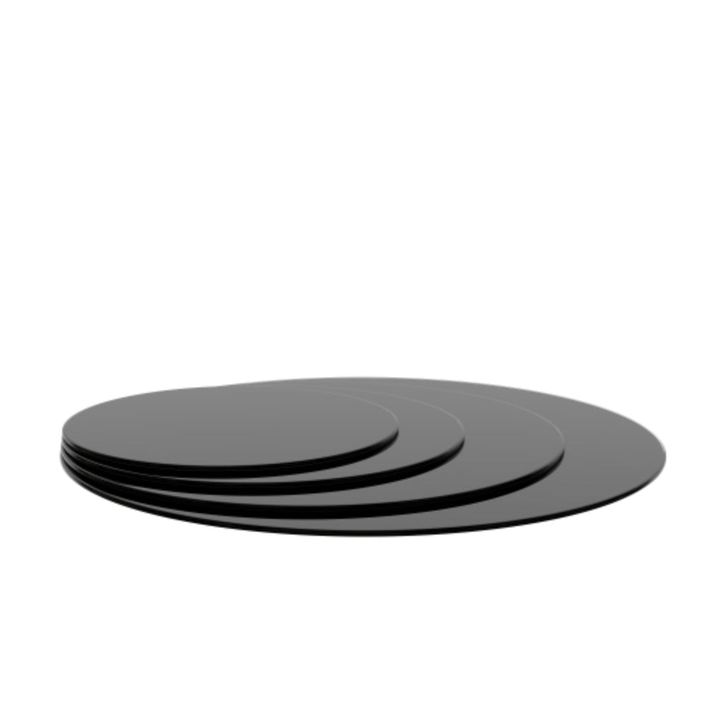 24 Inch Round Tempered Glass Table Top Black Glass Round Polished Edge