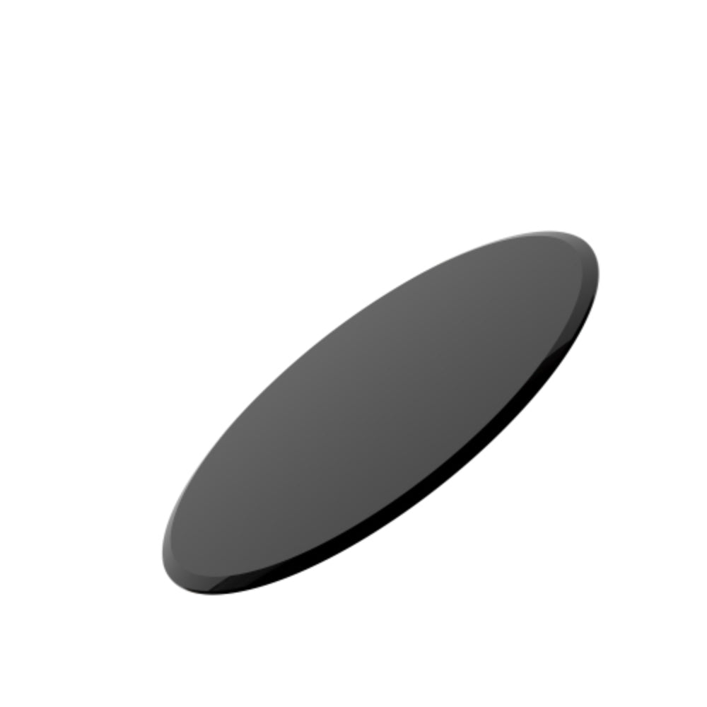 28 Inch Round Tempered Glass Table Top Black Glass Beveled Polished Edge