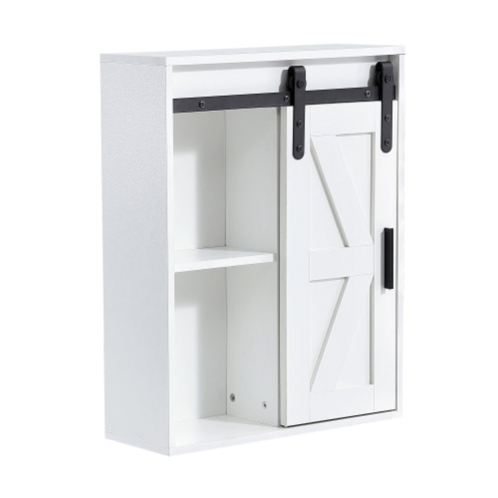 5 Layer Wooden Wall Mounted Bathroom Cabinet in White