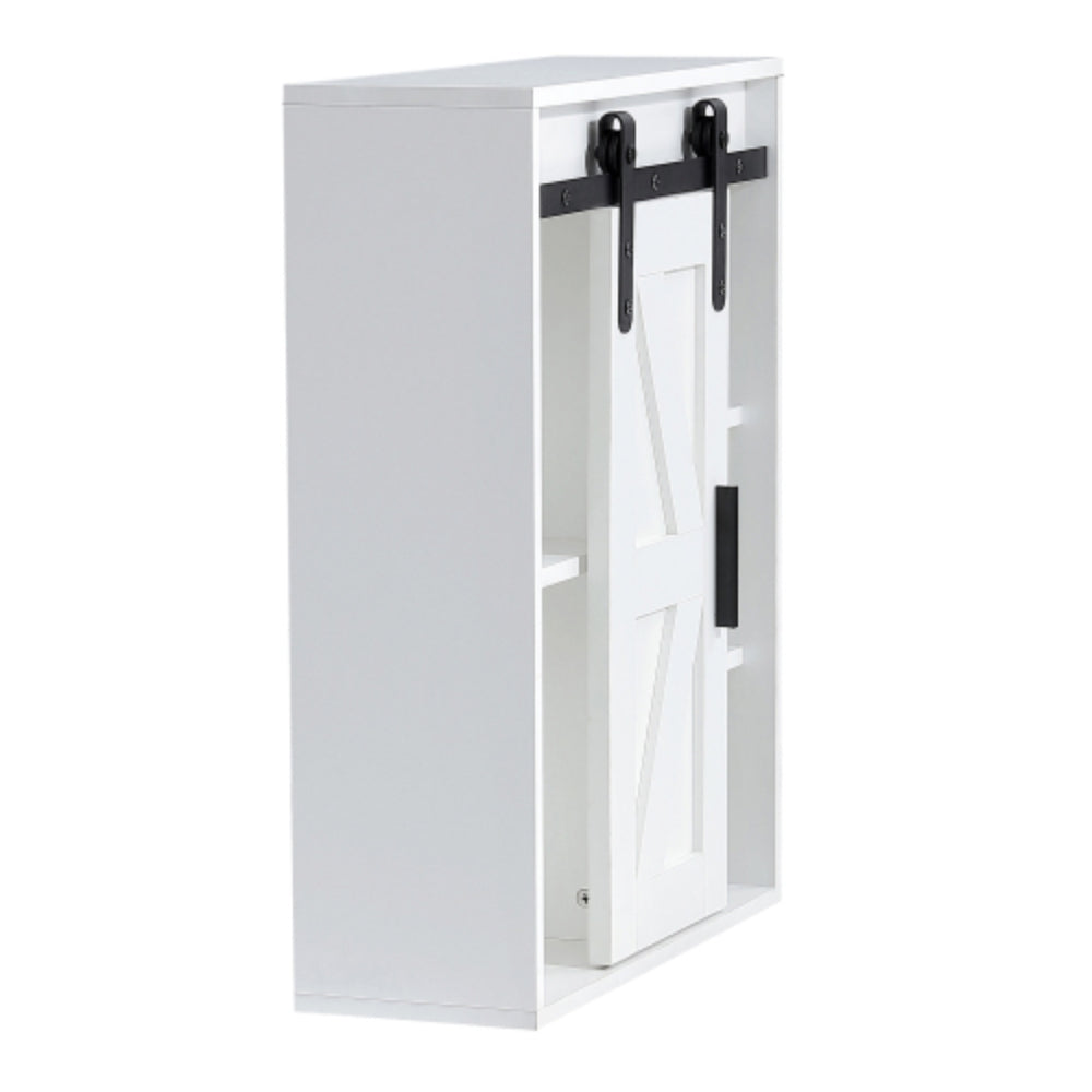 5 Layer Wooden Wall Mounted Bathroom Cabinet in White